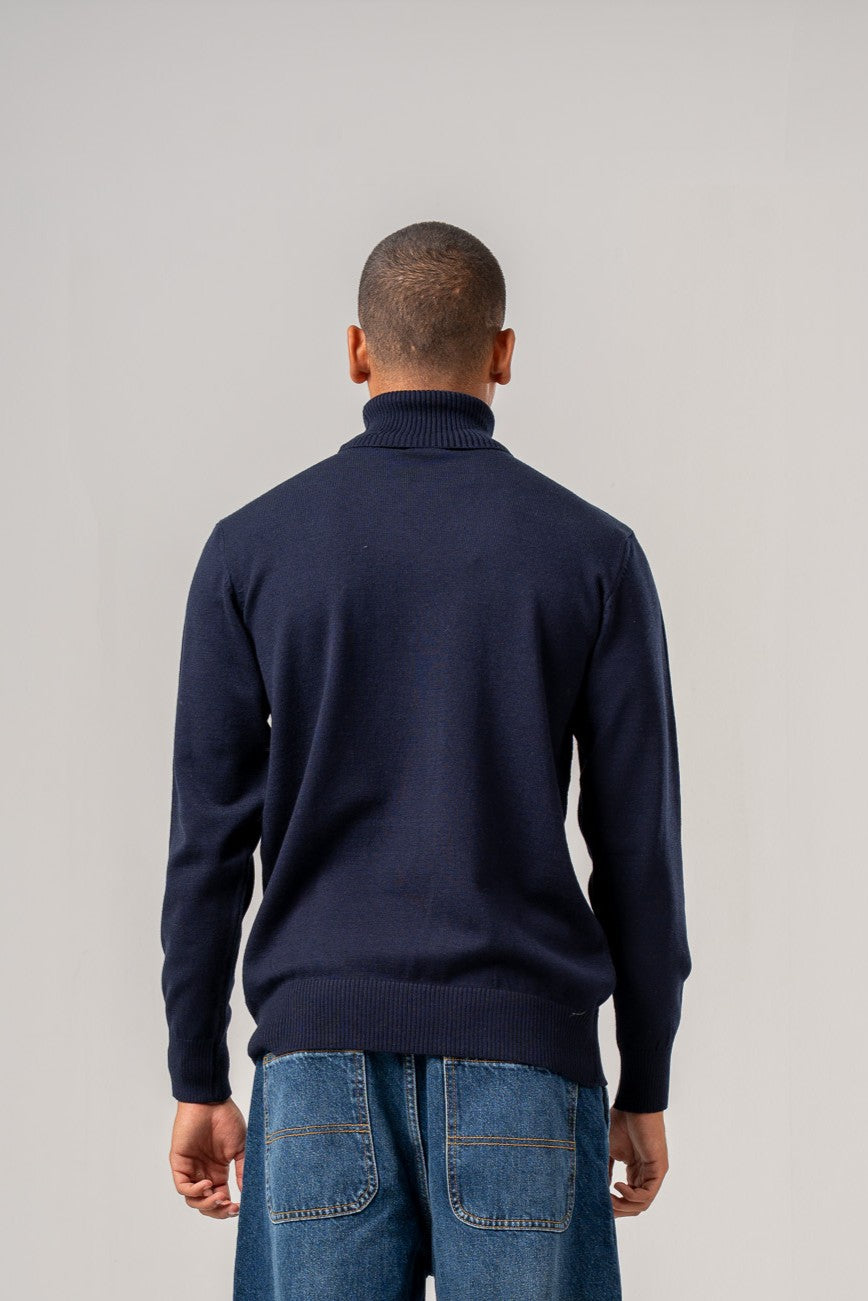 Navy Turtle Neck Pullover